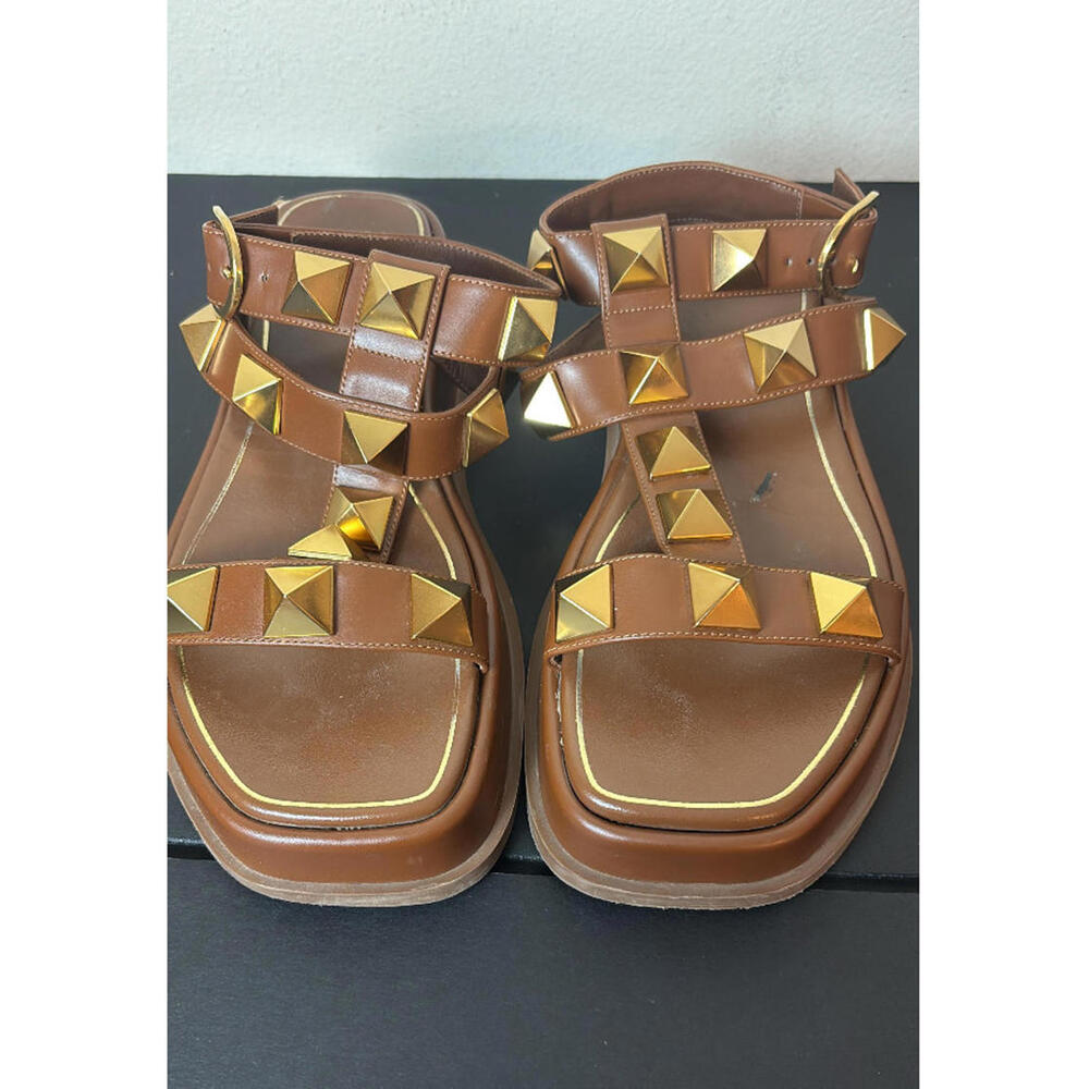 Valentino Leather Roman Stud Sandals, Pre-Owned, US 7, IT 37, S90 - Picture 2 of 11